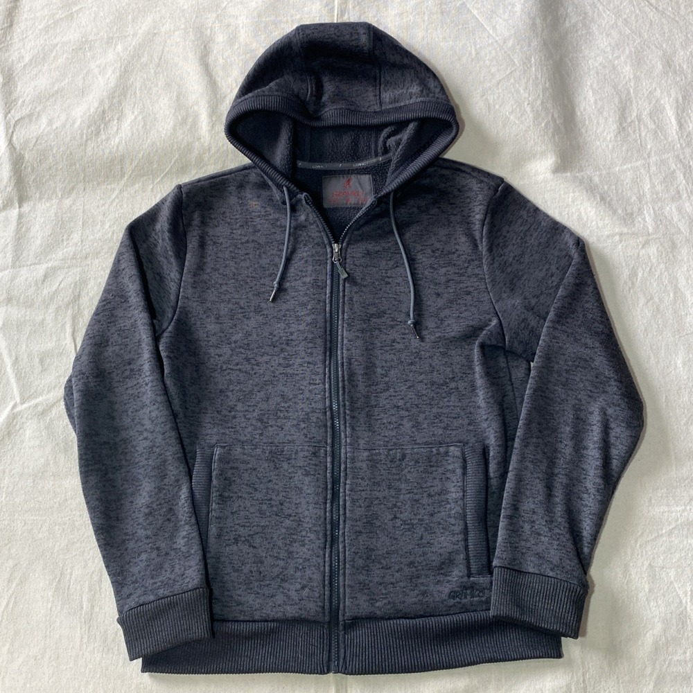 Gramicci Hoodie Sweatshirt Mens Medium Gray Full Zip Up Fleece